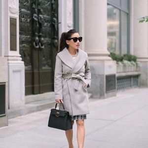 Ann Taylor Shawl Collar Wrap Coat (Petite S)